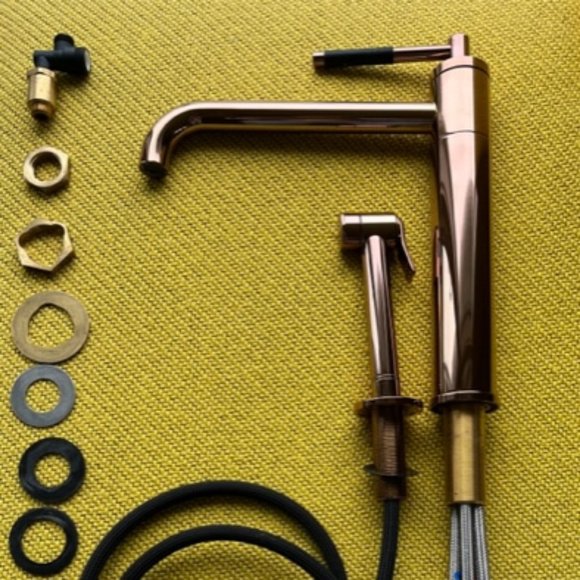 Waterworks Universal Modern One Hole High Profile Kitchen Faucet Copper Finish - Picture 5 of 16